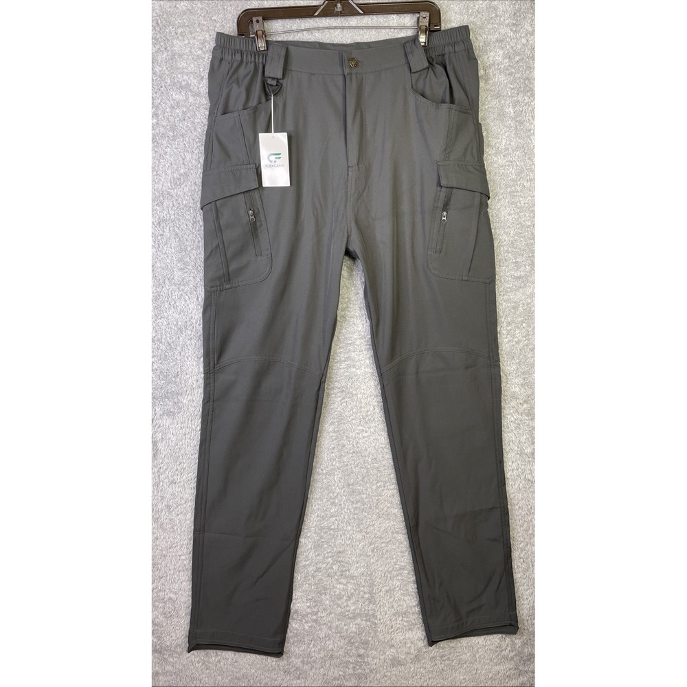 NWT FlexCamo Tactical Series Pants Mens XL Gray Utility Pockets Outdoors 36x35